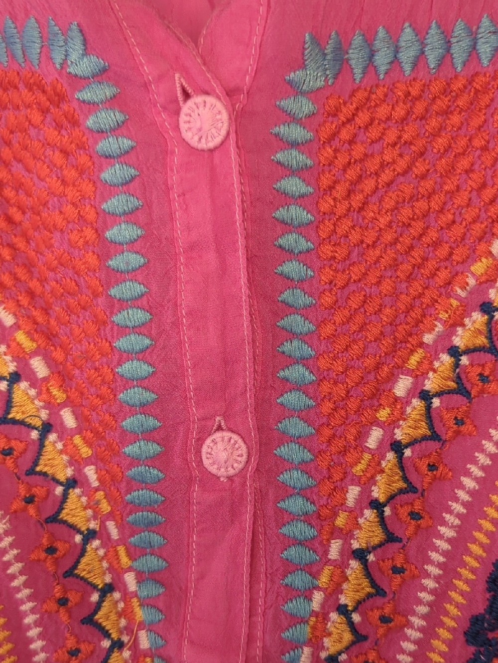 Johnny Was Audrey Mandarin Collar Shirt - Picture 3 of 10